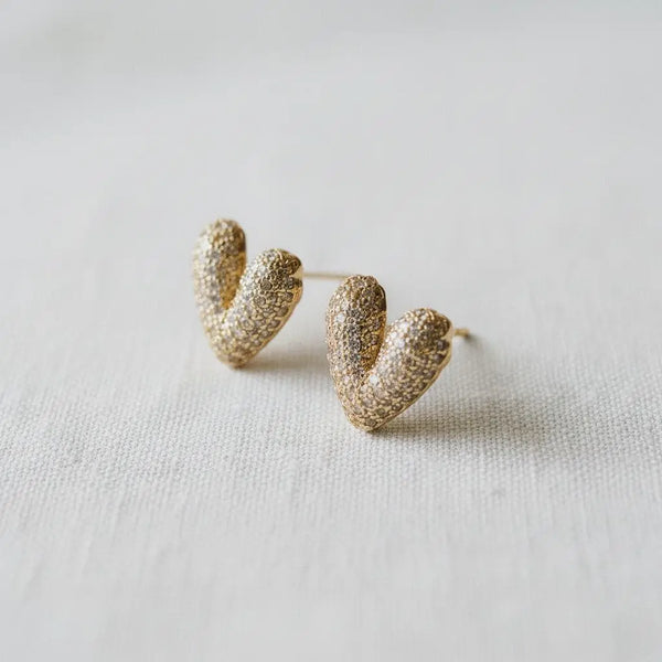 Charming Heart-Shaped Gemstone Earrings