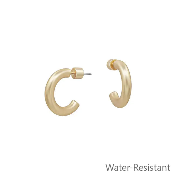 Lucy Matte Petite Gold Hoops