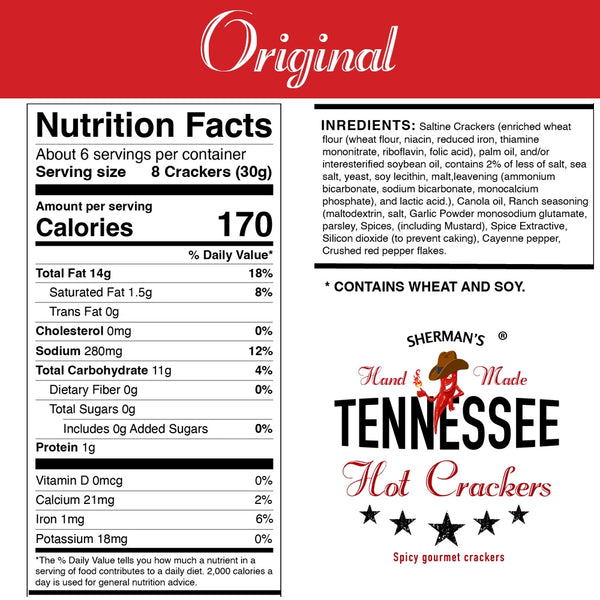 Sherman's Tennessee Hot Crackers, Original Flavor