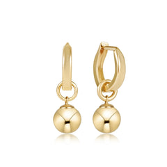 enewton huggie gold 0.5" hoop - classic gold 8mm charm