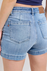 Judy Blue High Waisted Denim Trouser Shorts