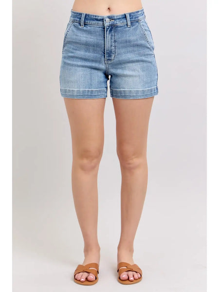 Judy Blue High Waisted Denim Trouser Shorts