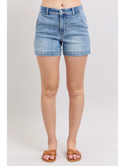 Judy Blue High Waisted Denim Trouser Shorts