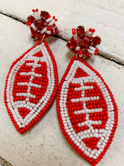 Red Football Earrings