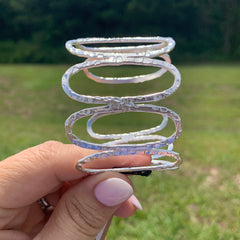 Metal Cuff Bracelets - Silver and Gold