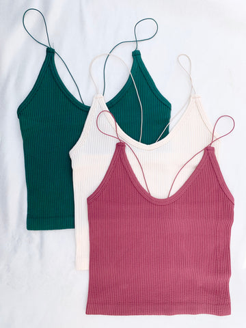 Abigail Ribbed Cropped Tank - 5 Colors