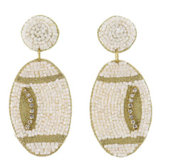 Pearly White Football Earrings