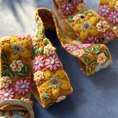 Jenny Krauss In the Garden Floral Embroidered Wool Belt
