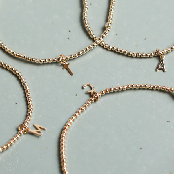 enewton classic gold 2mm bracelet - respect gold initial charm