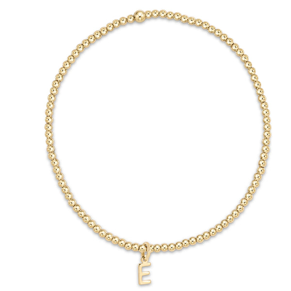enewton classic gold 2mm bracelet - respect gold initial charm