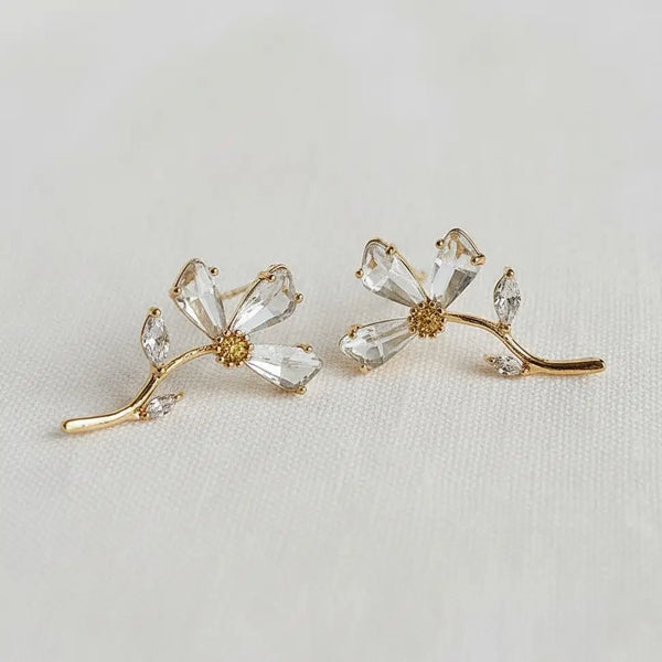 Zircon Petal Earrings