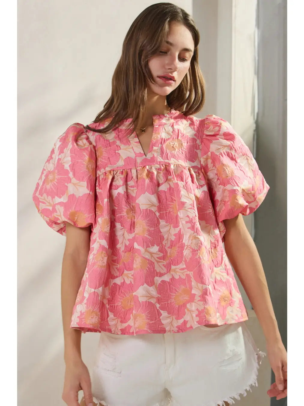 Remi Jacquard Babydoll Top