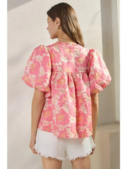 Remi Jacquard Babydoll Top