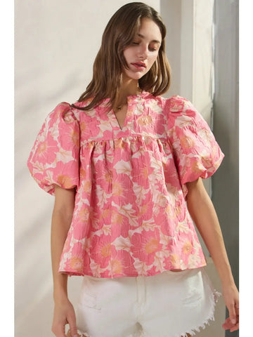 Remi Jacquard Babydoll Top