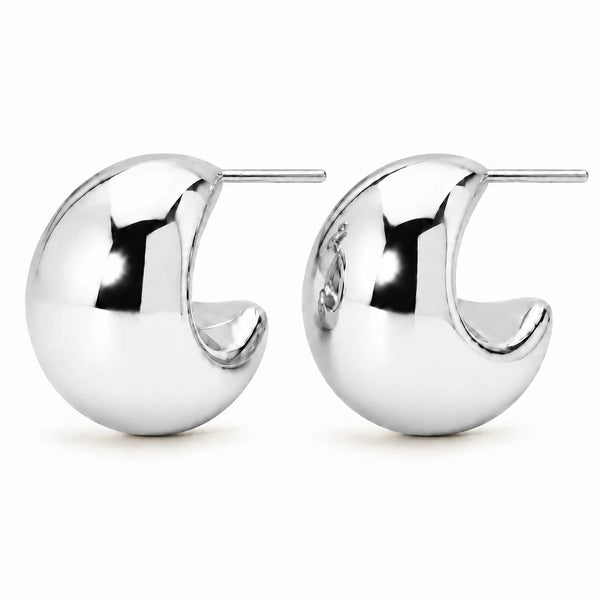 Ellie Vail Kane Dome Half Hoop Earring - Silver
