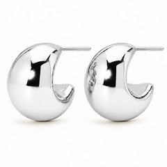 Ellie Vail Kane Dome Half Hoop Earring - Silver