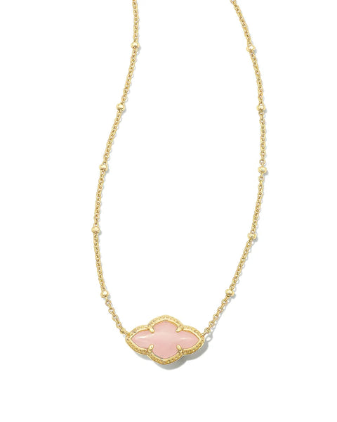Kendra Scott Abbie Gold Pendant Necklace in Rose Quartz