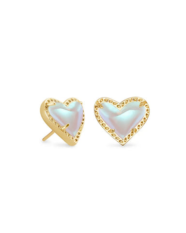 Kendra Scott Ari Heart Gold Stud Earrings-Multiple Options