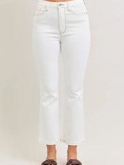 Judy Blue Kicker - High Waisted Kick Flare - White