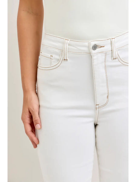 Judy Blue Kicker - High Waisted Kick Flare - White