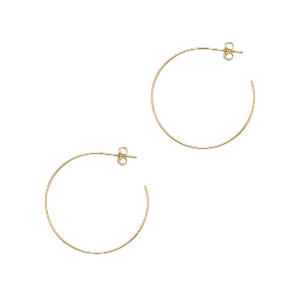 Thin Gold C-Shape Hoop- 2.5"