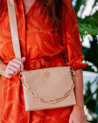 Ariana Crossbody Purse - Latte Croc