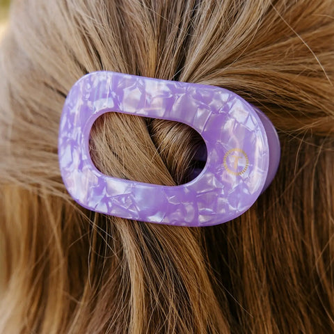Teletie Flat Round Hair Clip | 3 Sizes | Lavender Mist