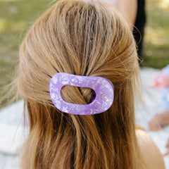 Teletie Flat Round Hair Clip | 3 Sizes | Lavender Mist