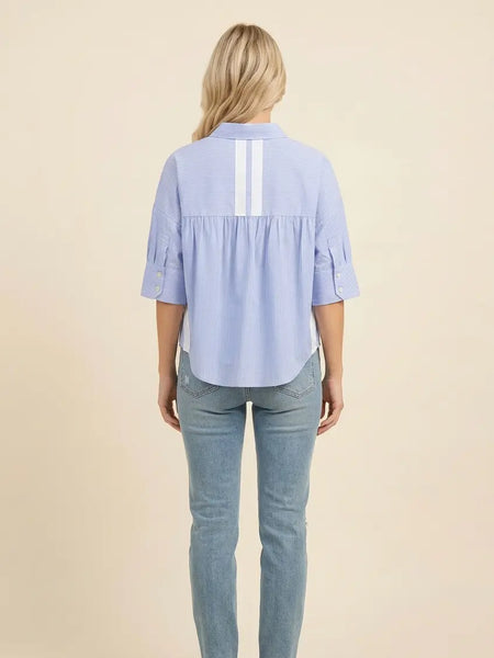 Lawn Stripe Buttondown - Blue