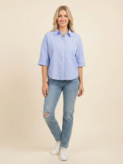 Lawn Stripe Buttondown - Blue