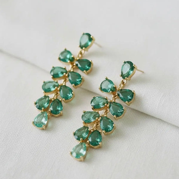 Pond Leaf Stone Earrings