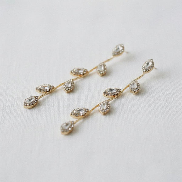 Elegant Long Leaf Dangle Earrings