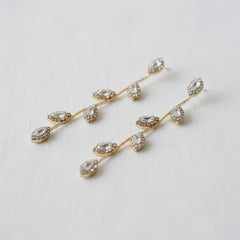 Elegant Long Leaf Dangle Earrings