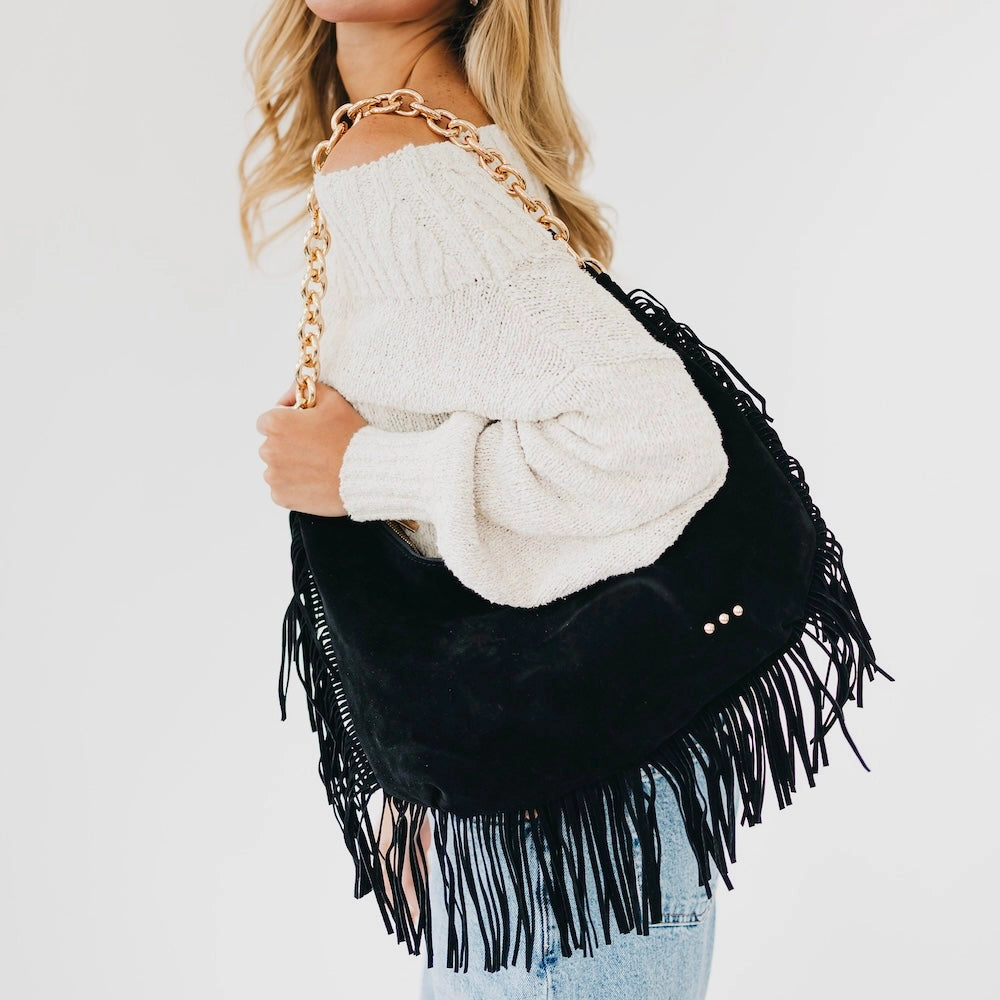Loretta Fringe Suede Slouchy Bag - 5 Colors