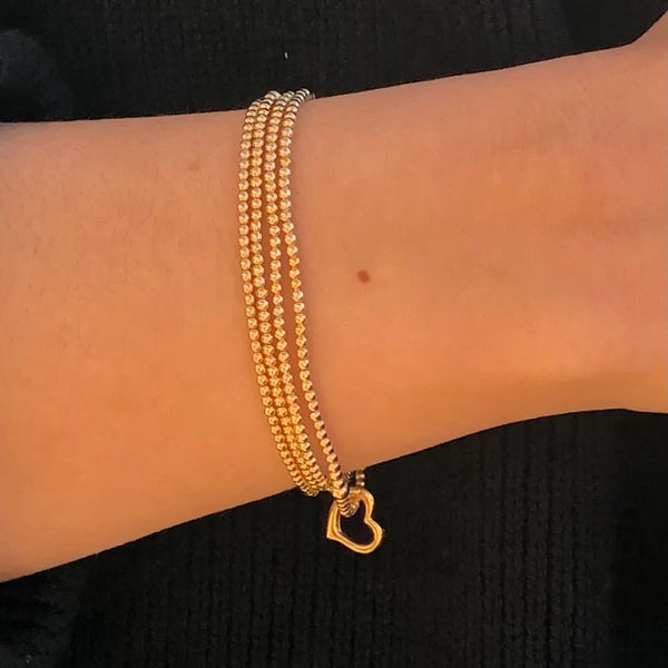 enewton classic gold 2.5mm bead bracelet - love gold charm-regular