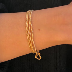 enewton classic gold 2.5mm bead bracelet - love gold charm-regular