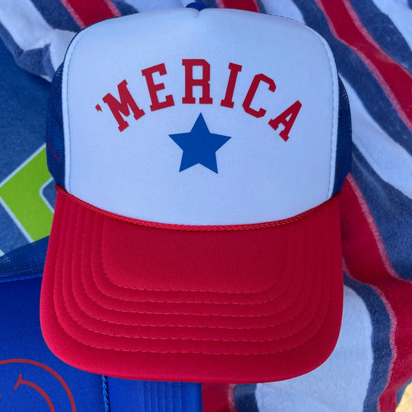 'Merica Trucker Hat | Red/White/Blue | Foam Snapback Trucker