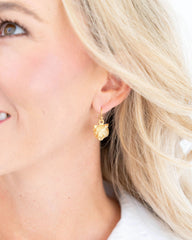 Mini Tiger Head On Wire Earrings