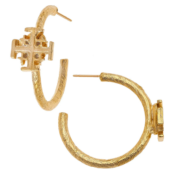 Susan Shaw Mini Jerusalem Cross Hoops