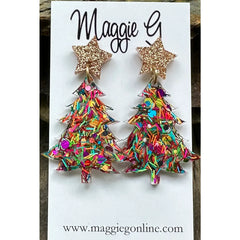 Christmas Tree Earrings - 4 Colors