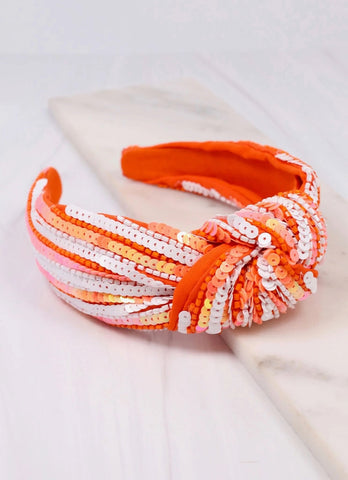 Natasha Sequined Striped Game Day Headband