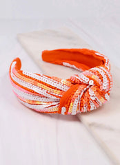 Natasha Sequined Striped Game Day Headband