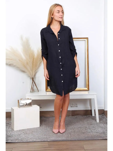 French Linen Shirtdress - 5 Colors