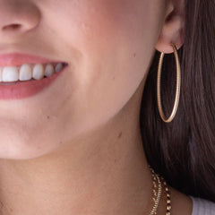 Enewton Oval Textured Hoop Earrings-Gold