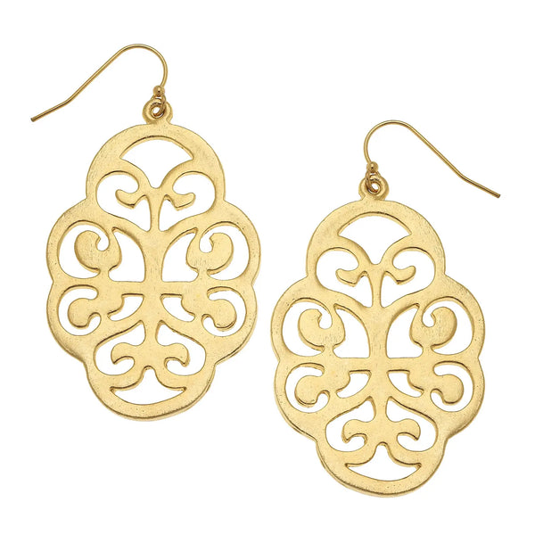 Susan Shaw Leaf Filigree Earrings