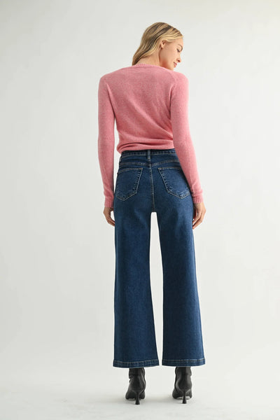 Patch Pocket Wide Leg Jeans