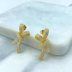 Pave Ribbin Earrings