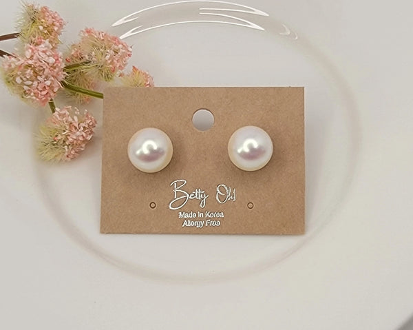 Classic Pearl Earrings - 12mm