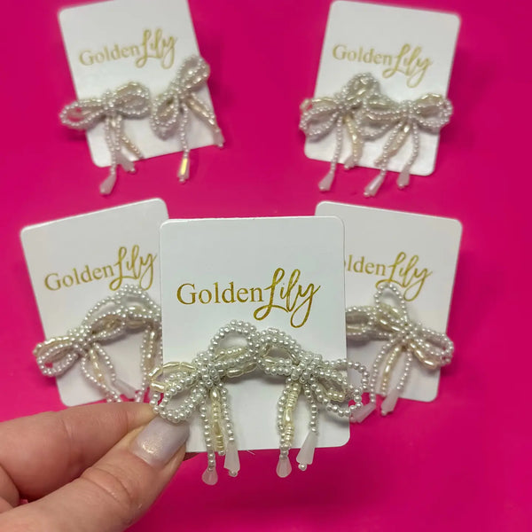 Mini Pearl Bow Earrings