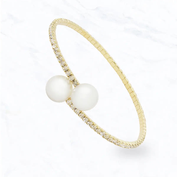 Little Bird Pearl and Rhinestone Holiday Bracelet